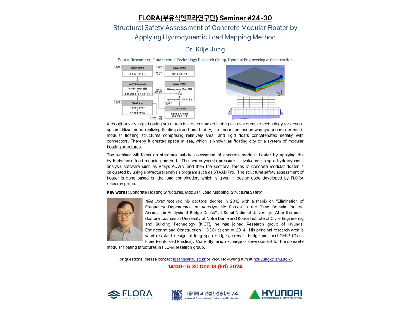 (Dec 13, 24) Structural Safety Assessment of Concrete Modular Floater by Applying Hydrodynamic Load Mapping..., Dr. Kilje Jung
